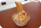 maple tuiles and homemade honey-peach ice cream