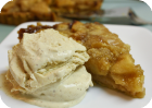 caramel apple tart with cinnamon ice cream